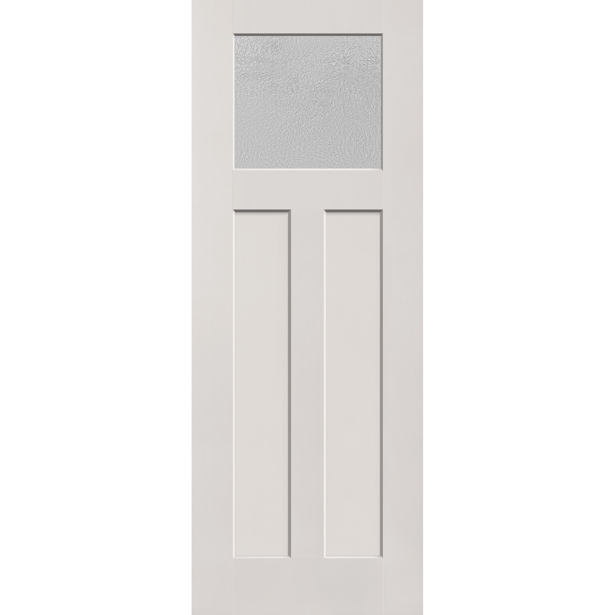Micro-Granite flush glazed hurricane-rated fiberglass entry door, Craftsman 2 panel, 36" x 96", white satin smooth finish
