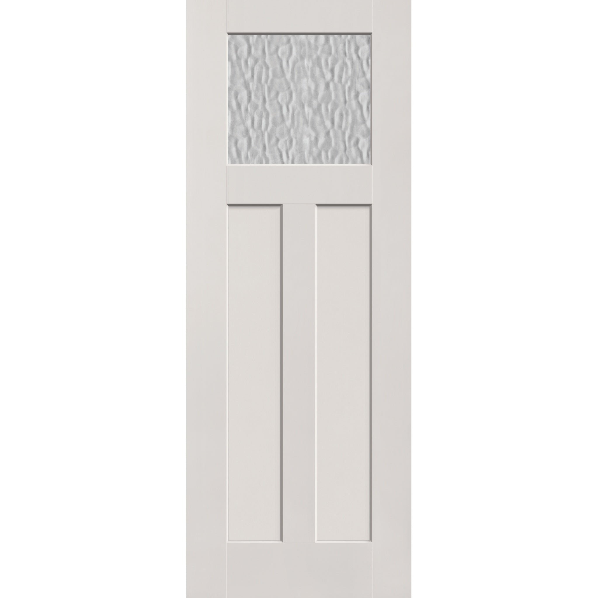Vapor flush glazed fiberglass entry door, Craftsman 2 panel, 36" x 96", white satin smooth finish