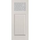Vapor flush glazed fiberglass entry door, Craftsman plank, 34" x 80", white satin smooth finish