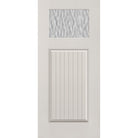 Vapor flush glazed fiberglass entry door, Craftsman plank, 36" x 80", white satin smooth finish