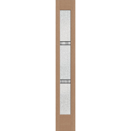 Dexter flush glazed hurricane-rated fiberglass sidelite panel, full lite, 12" x 80", tan woodgrain finish, Black Aluminum caming