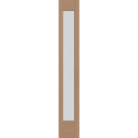 Frost flush glazed hurricane-rated fiberglass sidelite panel, full lite, 12" x 80", tan woodgrain finish