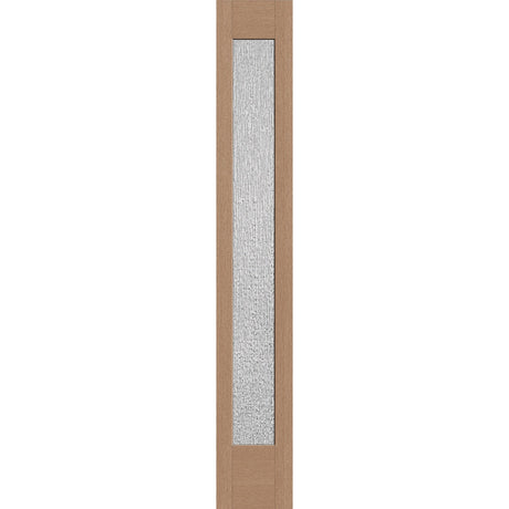 Rain flush glazed hurricane-rated fiberglass sidelite panel, full lite, 12" x 80", tan woodgrain finish