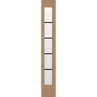 5 light grille flush glazed fiberglass sidelite panel, full lite, 12" x 80", tan woodgrain finish, white grilles between glass