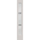 Dexter flush glazed hurricane-rated fiberglass sidelite panel, full lite, 12" x 80", white satin smooth finish, Black Aluminum caming