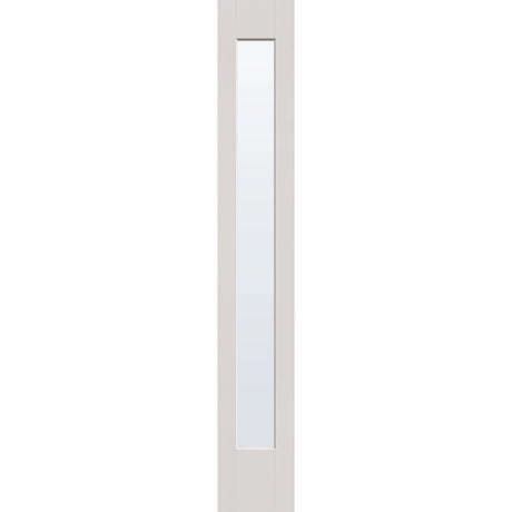 Clear flush glazed fiberglass sidelite panel, full lite, 12" x 80", white satin smooth finish