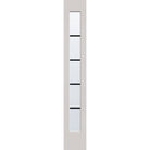 5 light grille flush glazed fiberglass sidelite panel, full lite, 12" x 80", white satin smooth finish, white grilles between glass