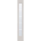 5 light grille flush glazed fiberglass sidelite panel, full lite, 12" x 80", white satin smooth finish, white grilles between glass