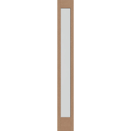 Frost flush glazed hurricane-rated fiberglass sidelite panel, full lite, 12" x 96", tan woodgrain finish