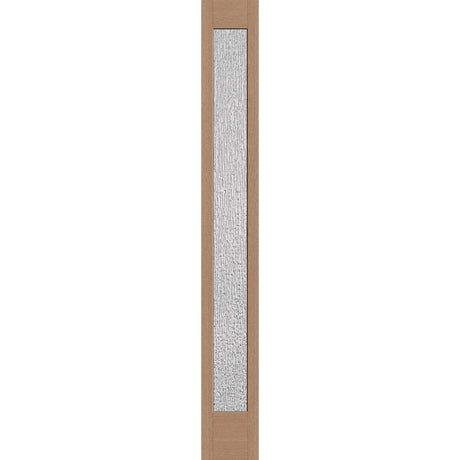 Rain flush glazed hurricane-rated fiberglass sidelite panel, full lite, 12" x 96", tan woodgrain finish