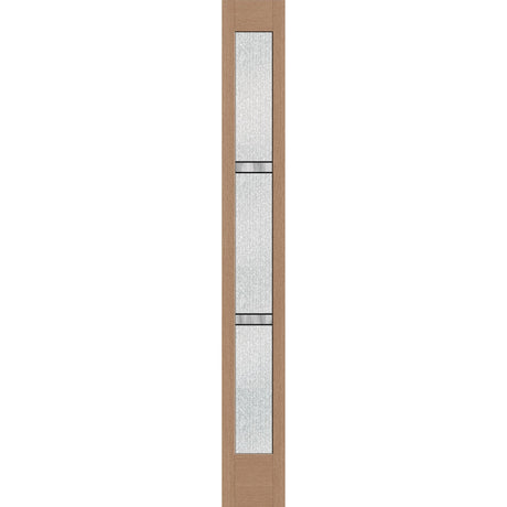 Dexter flush glazed fiberglass sidelite panel, full lite, 12" x 96", tan woodgrain finish, Black Aluminum caming