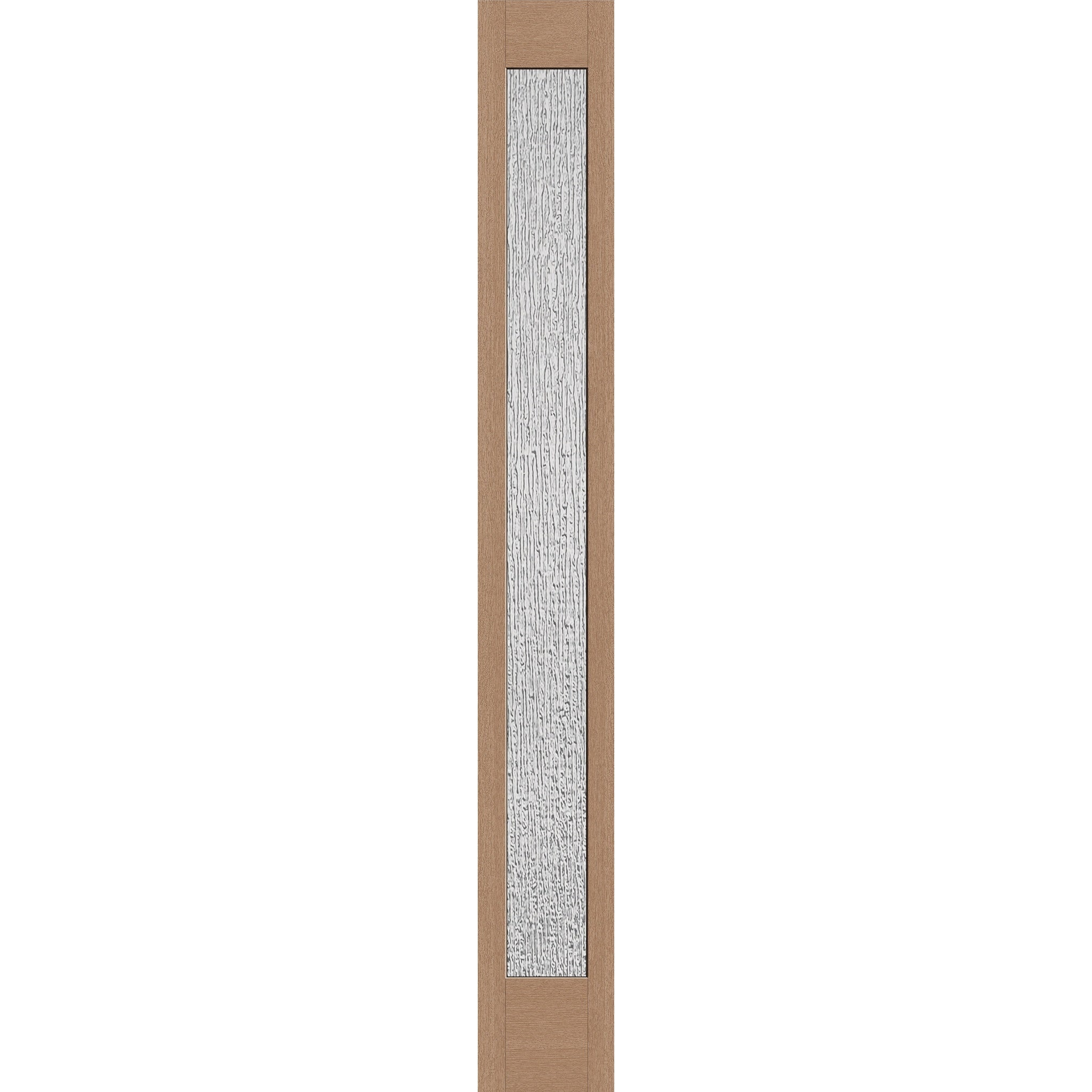 Rain flush glazed fiberglass sidelite panel, full lite, 12" x 96", tan woodgrain finish