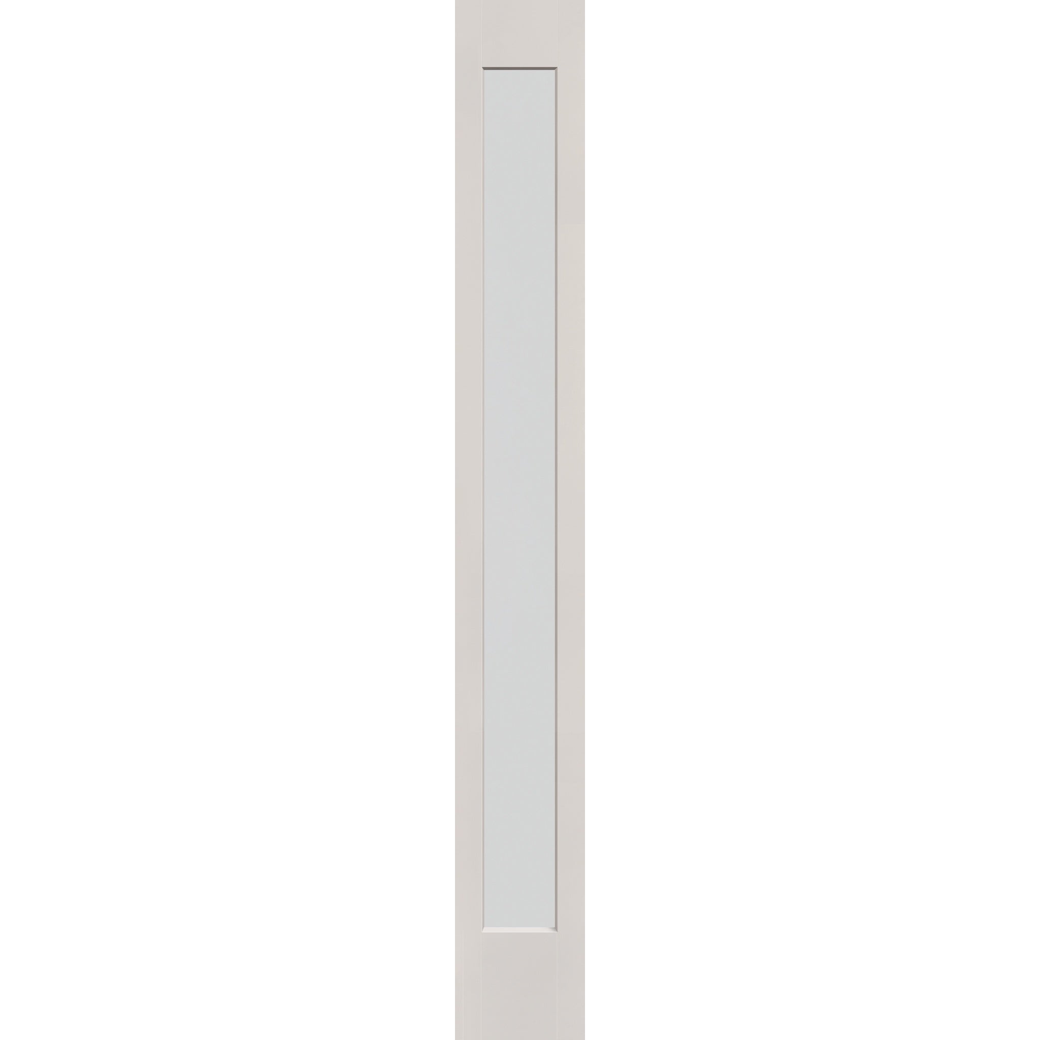 Frost flush glazed hurricane-rated fiberglass sidelite panel, full lite, 12" x 96", white satin smooth finish