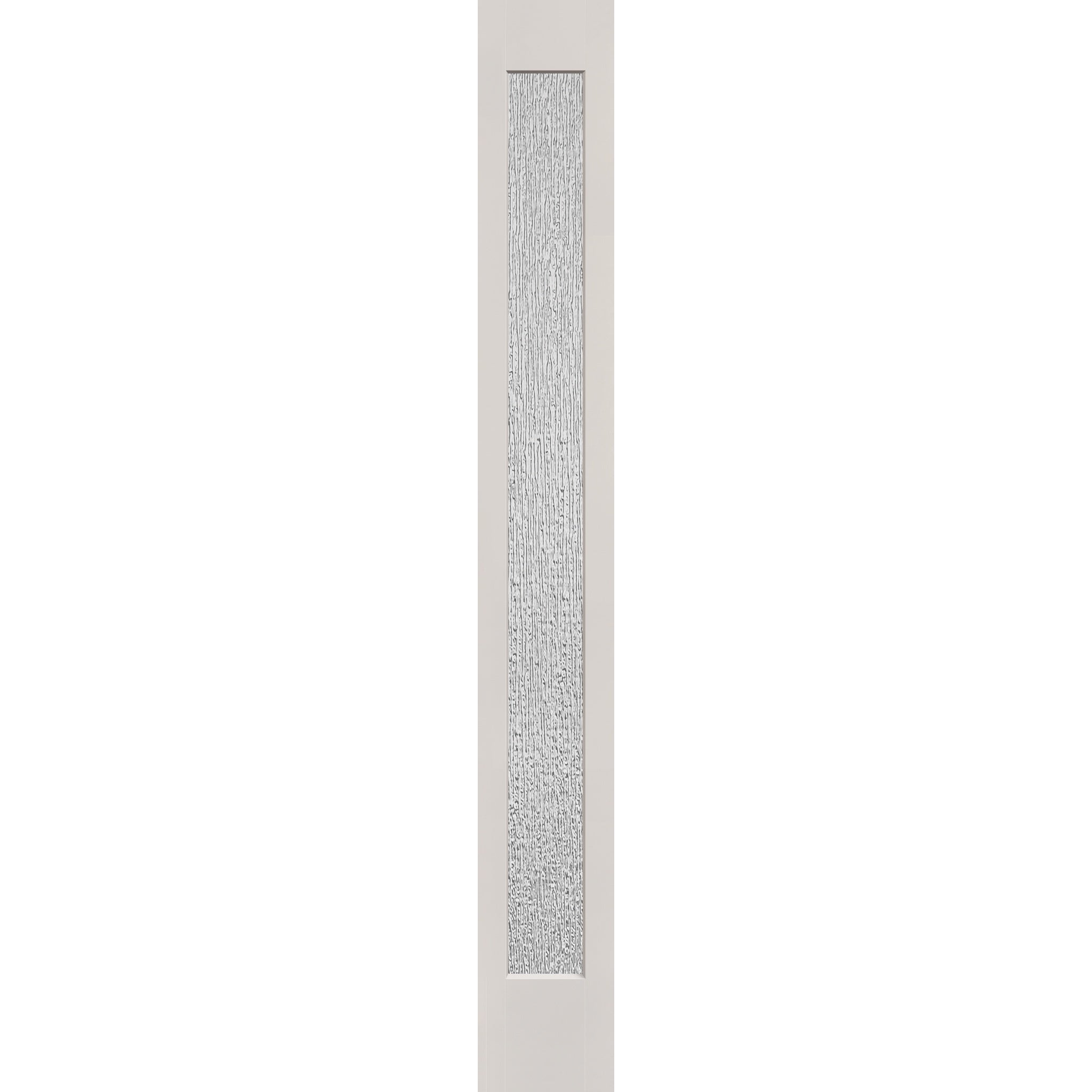 Rain flush glazed hurricane-rated fiberglass sidelite panel, full lite, 12" x 96", white satin smooth finish