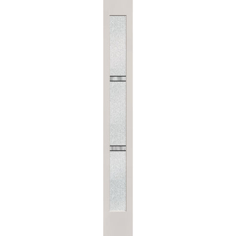 Dexter flush glazed fiberglass sidelite panel, full lite, 12" x 96", white satin smooth finish, Black Aluminum caming