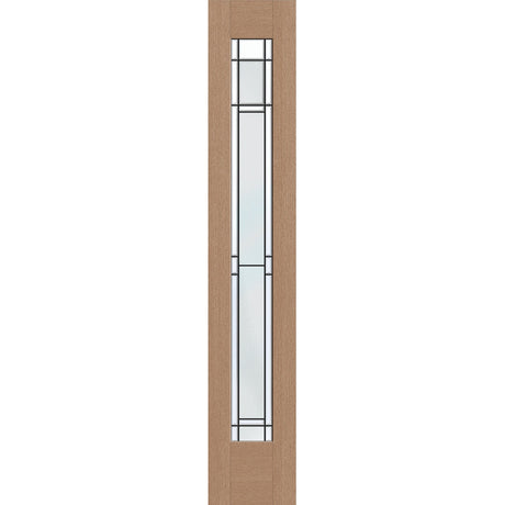 Berkley flush glazed hurricane-rated fiberglass sidelite panel, full lite, 14" x 80", tan woodgrain finish, Patina caming