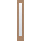 Clear flush glazed hurricane-rated fiberglass sidelite panel, full lite, 14" x 80", tan woodgrain finish