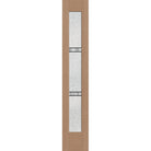 Dexter flush glazed hurricane-rated fiberglass sidelite panel, full lite, 14" x 80", tan woodgrain finish, Black Aluminum caming