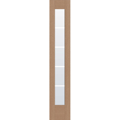 5 light grille flush glazed hurricane-rated fiberglass sidelite panel, full lite, 14" x 80", tan woodgrain finish, white grilles between glass