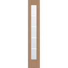 5 light grille flush glazed fiberglass sidelite panel, full lite, 14" x 80", tan woodgrain finish, white grilles between glass