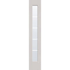 5 light grille flush glazed hurricane-rated fiberglass sidelite panel, full lite, 14" x 80", white satin smooth finish, white grilles between glass
