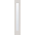 Clear flush glazed fiberglass sidelite panel, full lite, 14" x 80", white satin smooth finish