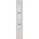 Dexter flush glazed fiberglass sidelite panel, full lite, 14" x 80", white satin smooth finish, Black Aluminum caming