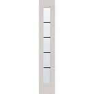 5 light grille flush glazed fiberglass sidelite panel, full lite, 14" x 80", white satin smooth finish, white grilles between glass
