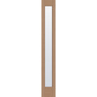 Clear flush glazed fiberglass sidelite panel, full lite, 14" x 96", tan woodgrain finish