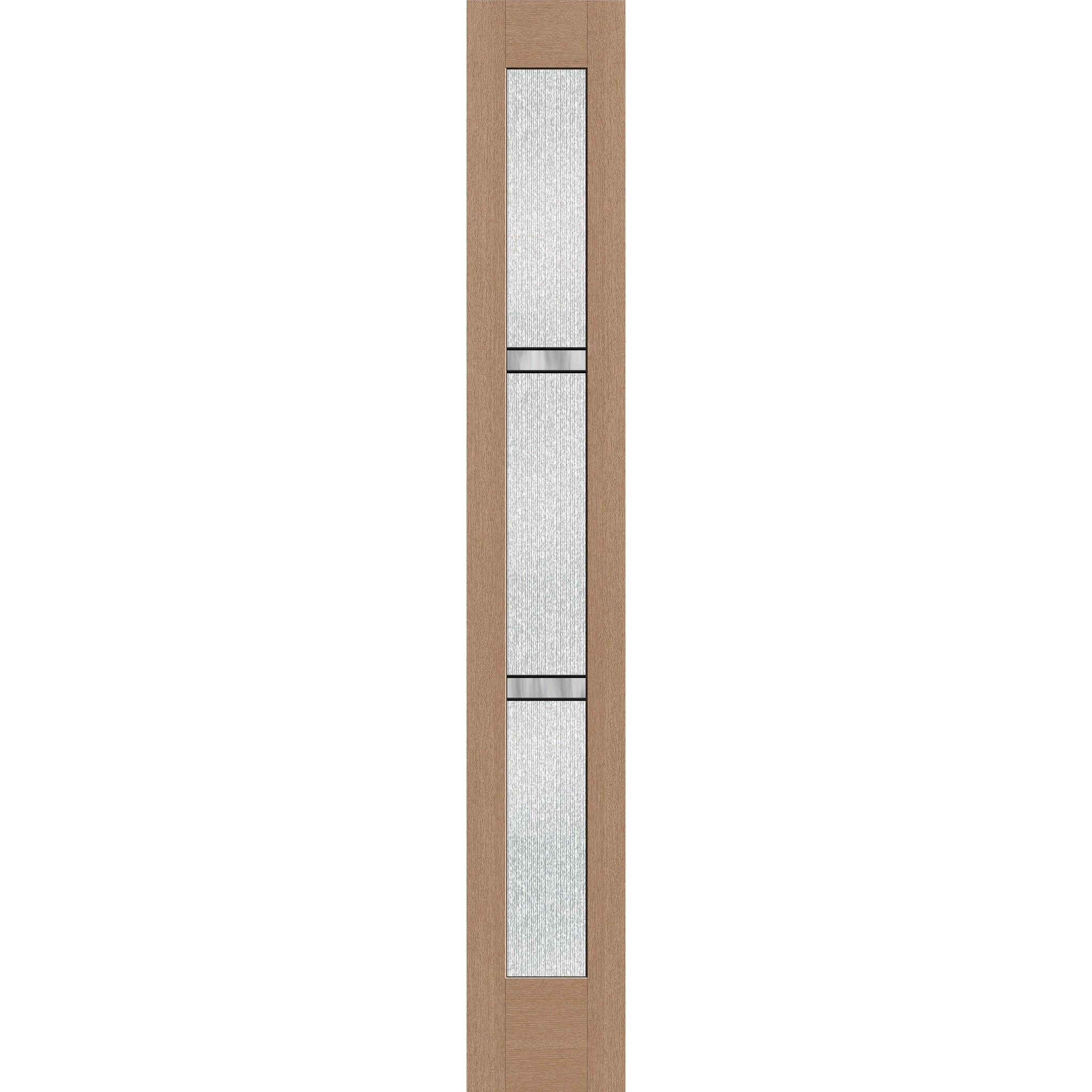 Dexter flush glazed fiberglass sidelite panel, full lite, 14" x 96", tan woodgrain finish, Black Aluminum caming