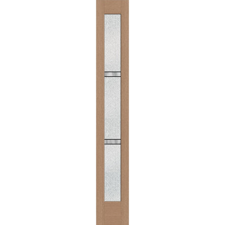 Dexter flush glazed fiberglass sidelite panel, full lite, 14" x 96", tan woodgrain finish, Black Aluminum caming