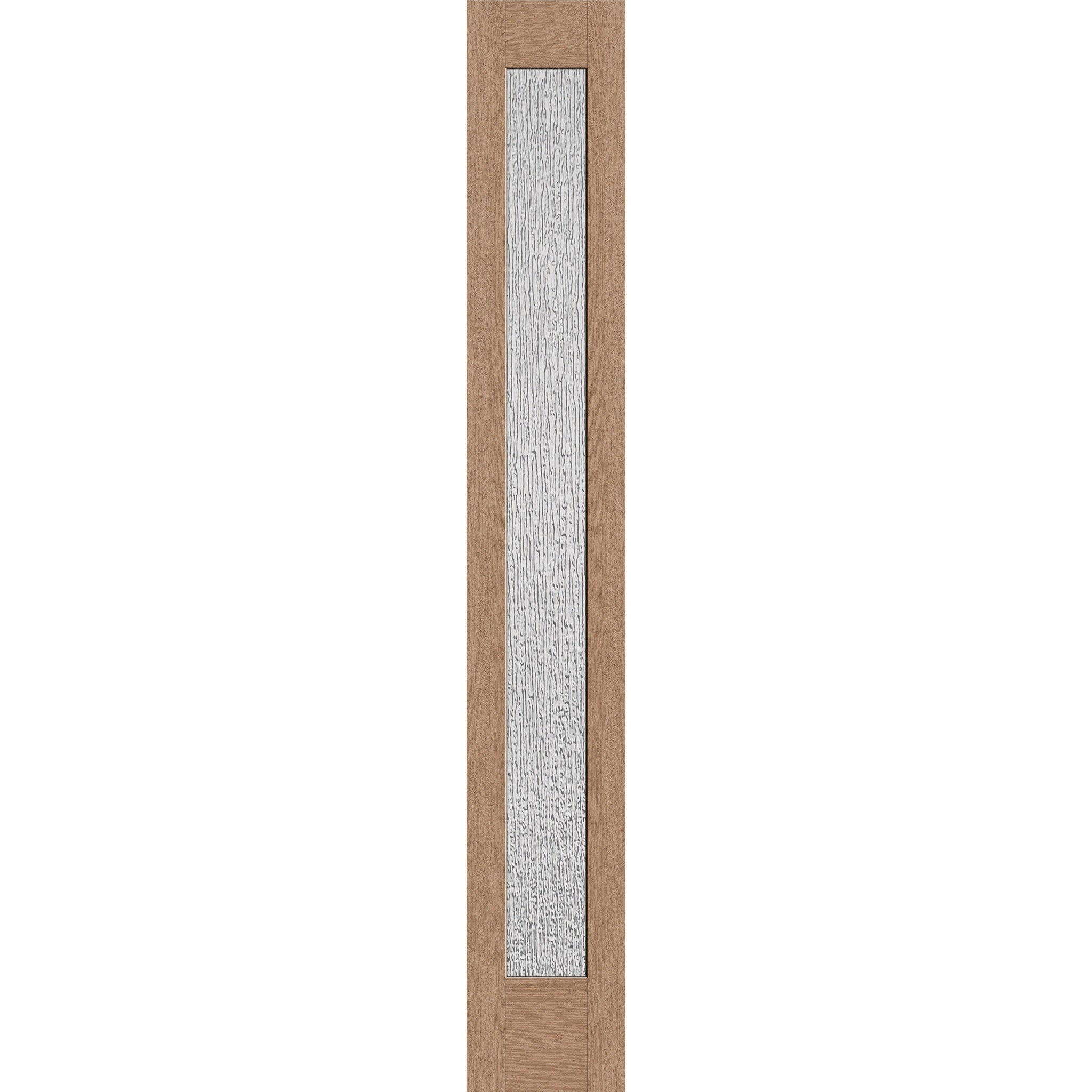 Rain flush glazed fiberglass sidelite panel, full lite, 14" x 96", tan woodgrain finish