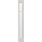 Clear flush glazed hurricane-rated fiberglass sidelite panel, full lite, 14" x 96", white satin smooth finish