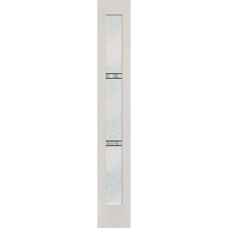 Dexter flush glazed hurricane-rated fiberglass sidelite panel, full lite, 14" x 96", white satin smooth finish, Black Aluminum caming