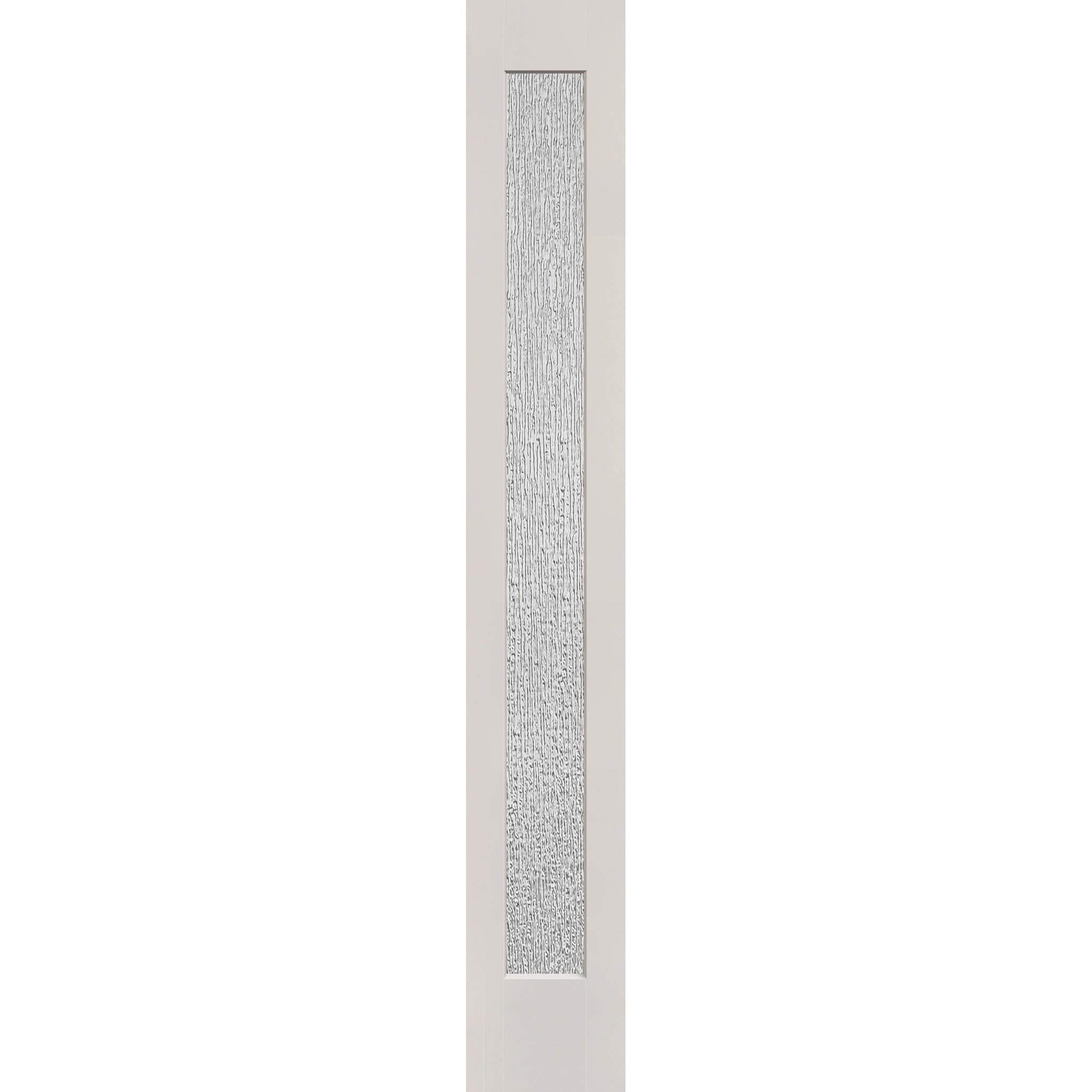 Rain flush glazed hurricane-rated fiberglass sidelite panel, full lite, 14" x 96", white satin smooth finish