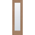Clear flush glazed fiberglass entry door, full lite, 24" x 80", tan woodgrain finish
