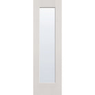 Clear flush glazed hurricane-rated fiberglass entry door, full lite, 24" x 80", white satin smooth finish