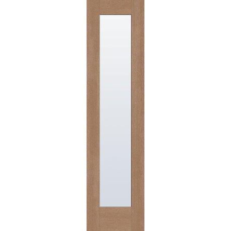 Clear flush glazed fiberglass entry door, full lite, 24" x 96", tan woodgrain finish