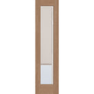 Raise & Lower Blinds flush glazed fiberglass entry door, full lite, 24" x 96", tan woodgrain finish, white blinds