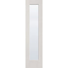 Clear flush glazed fiberglass entry door, full lite, 24" x 96", white satin smooth finish