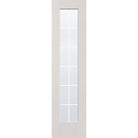 12 light grille flush glazed fiberglass entry door, full lite, 24" x 96", white satin smooth finish, white grilles between glass