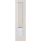 Raise & Lower Blinds flush glazed fiberglass entry door, full lite, 24" x 96", white satin smooth finish, white blinds