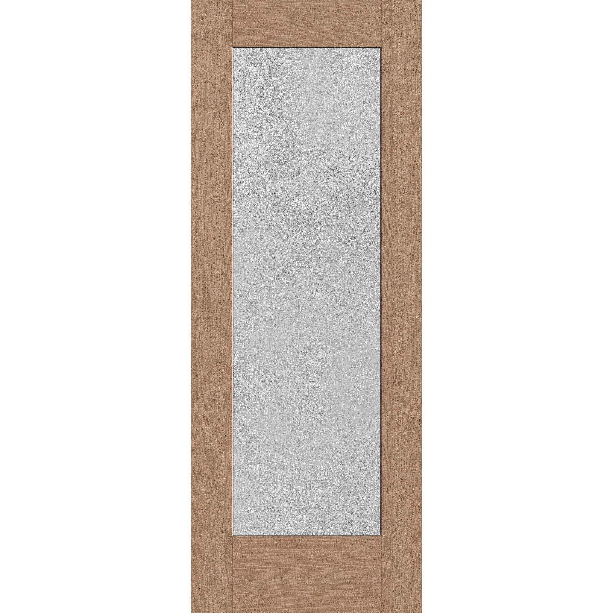 Micro-Granite flush glazed hurricane-rated fiberglass entry door, full lite, 30" x 80", tan woodgrain finish