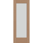 Frost flush glazed fiberglass entry door, full lite, 30" x 80", tan woodgrain finish