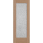 Rain flush glazed fiberglass entry door, full lite, 30" x 80", tan woodgrain finish