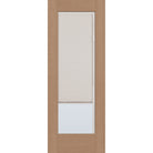 Raise & Lower Blinds flush glazed fiberglass entry door, full lite, 30" x 80", tan woodgrain finish, white blinds