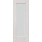 Frost flush glazed fiberglass entry door, full lite, 30" x 80", white satin smooth finish