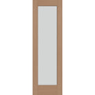 Frost flush glazed hurricane-rated fiberglass entry door, full lite, 30" x 96", tan woodgrain finish