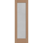 Micro-Granite flush glazed hurricane-rated fiberglass entry door, full lite, 30" x 96", tan woodgrain finish