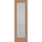 Rain flush glazed hurricane-rated fiberglass entry door, full lite, 30" x 96", tan woodgrain finish